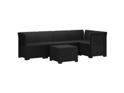 Vidaxl Sofá De Jardim Para 5 Pessoas Com Visual De Rattan Pp Antracite
