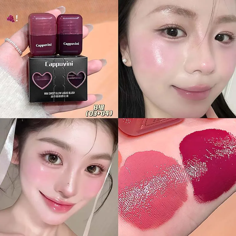 Mini Blush Líquido Hidratante, De Longa Duração E Fácil De Aplicar.