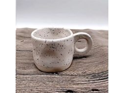 Caneca De Cerâmica Com Estampa Tinta Salpicada, Branca. Aquaforge