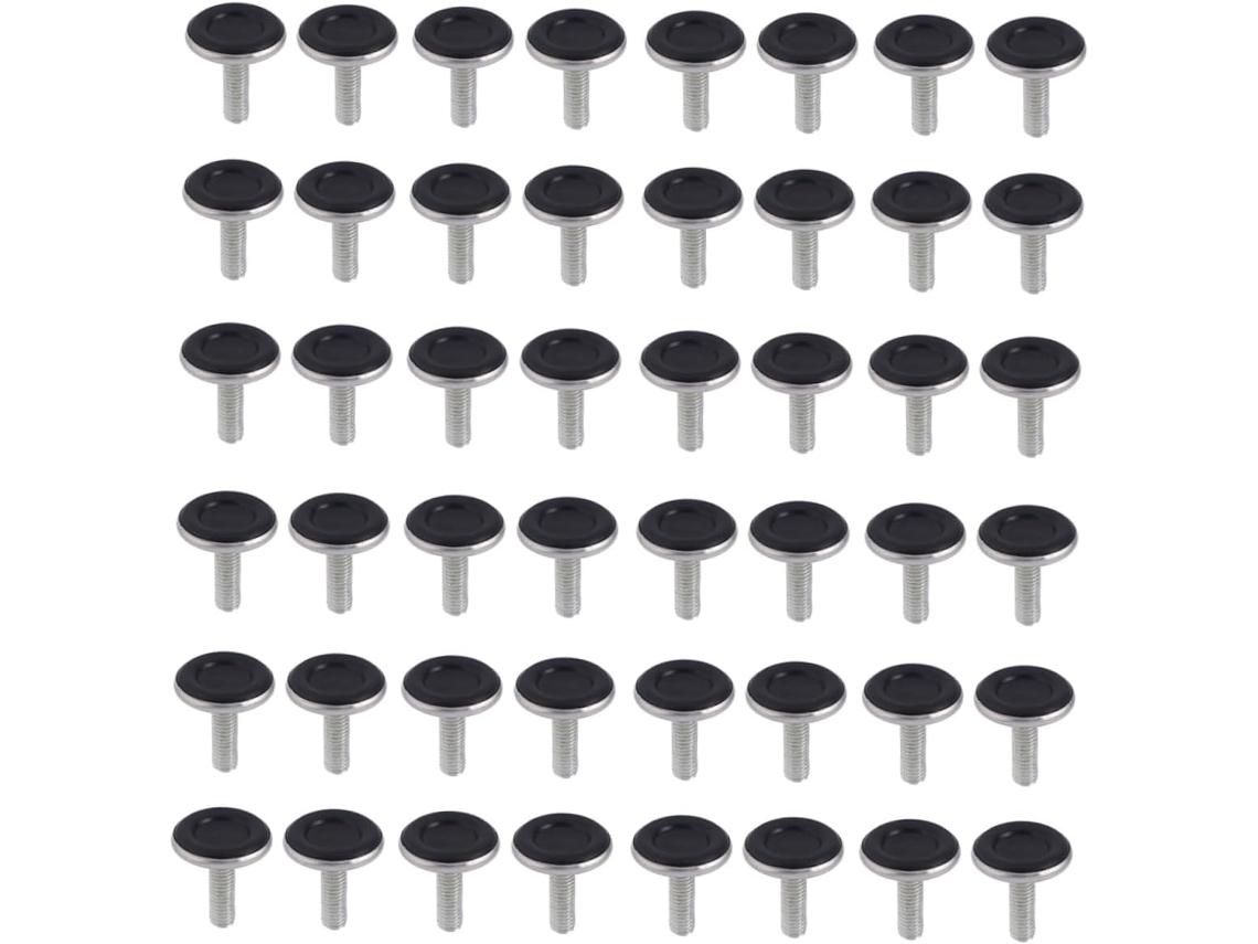 Conjunto De 48 Pés Niveladores Ajustáveis Para Móveis, Duráveis E Na Cor Preta, Ideais Para Mesas, Cadeiras E Armários