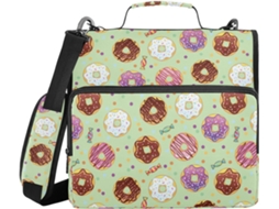 Pasta com zíper, alça de ombro e alça transversal, várias bolsas, 3,8 cm de comprimento, 3 caixas organizadoras no formato chinês, pasta