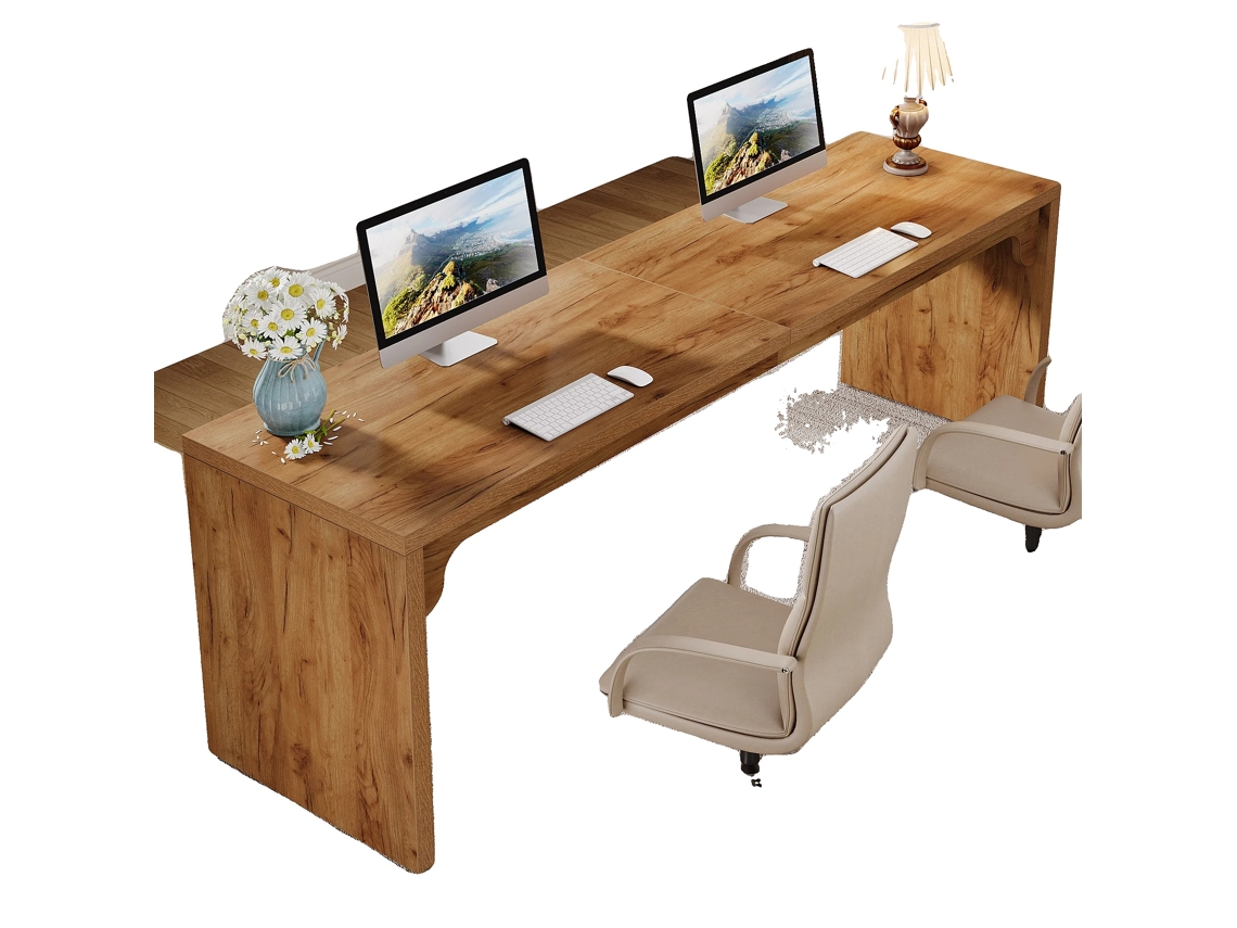 Mesa De Computador, Design Espaçoso, Construção Durável, Marrom