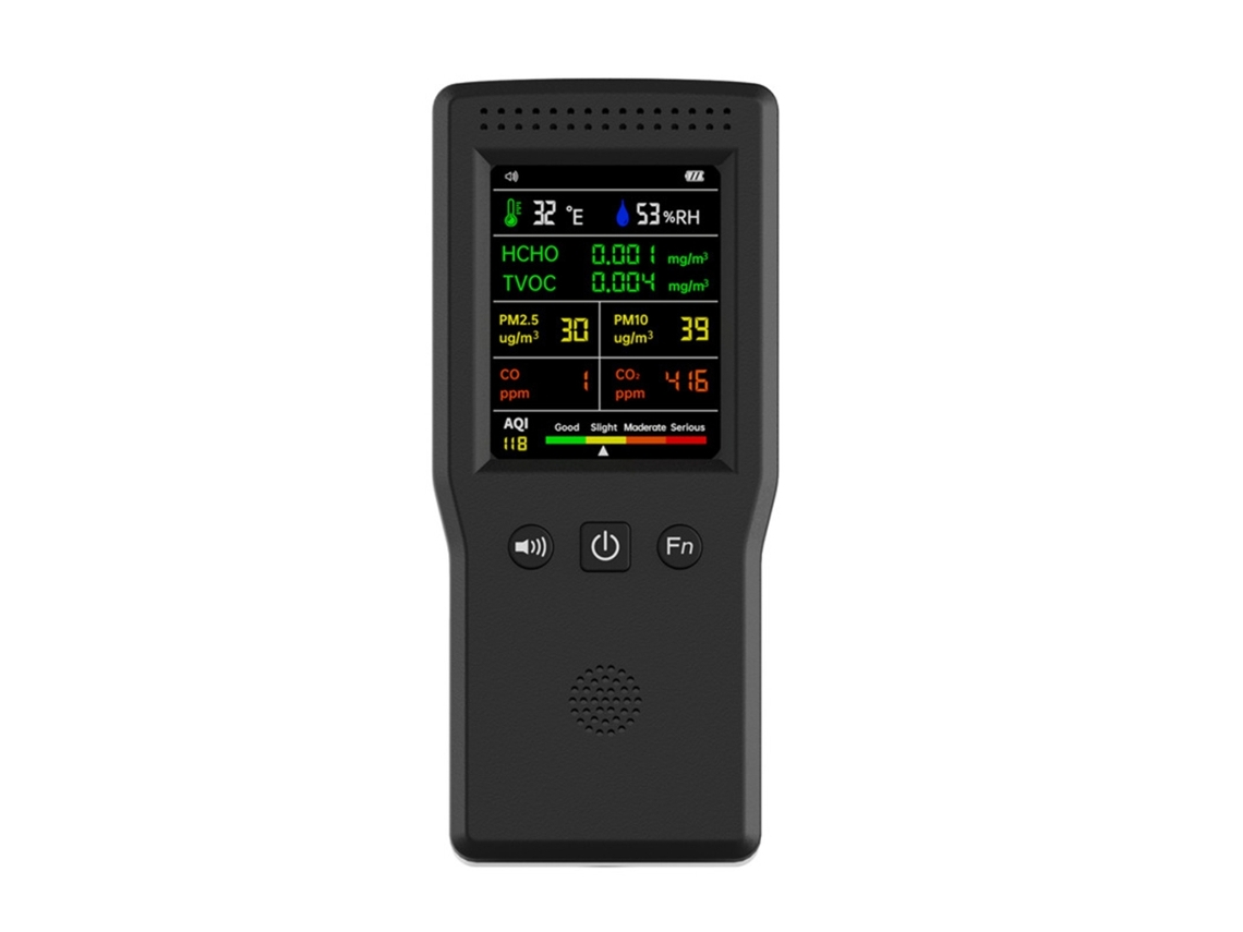 Medidor de qualidade do ar 9 em 1, detector, medidor, sensor e testador de CO2, detecta PM2,5/PM10 Slowmoose