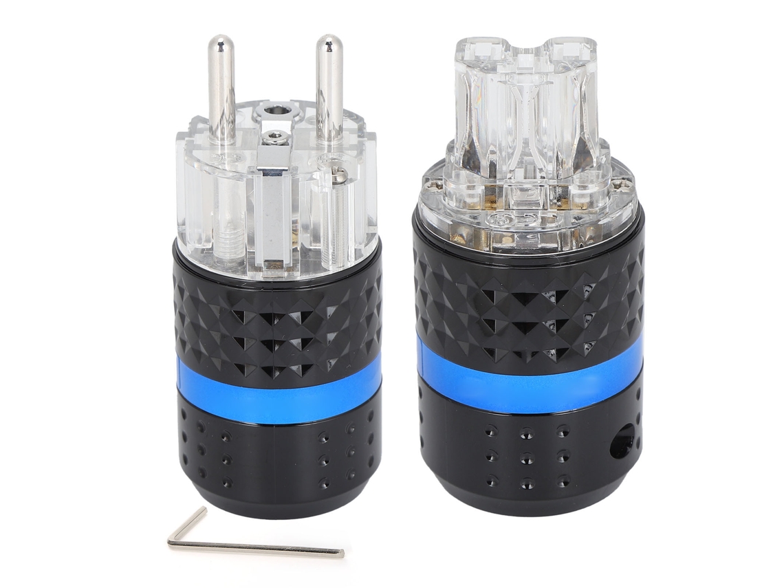 Plugue de Alimentação de Áudio Monosaudio E103r/f103r Cobre Puro com Revestimento de Ródio