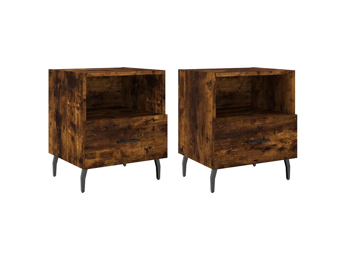 Maison Exclusive - Mesa De Cabeceira 2 Pcs Derivados De Madeira Carvalho Fumado