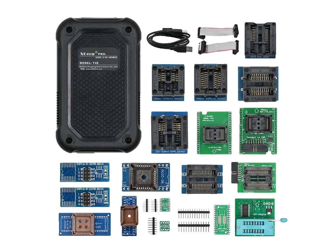 Programador Universal, Suporta Eprom/mcu/spi/nor/nand Flash, Design Compacto,t48 20 Adaptadores Oem
