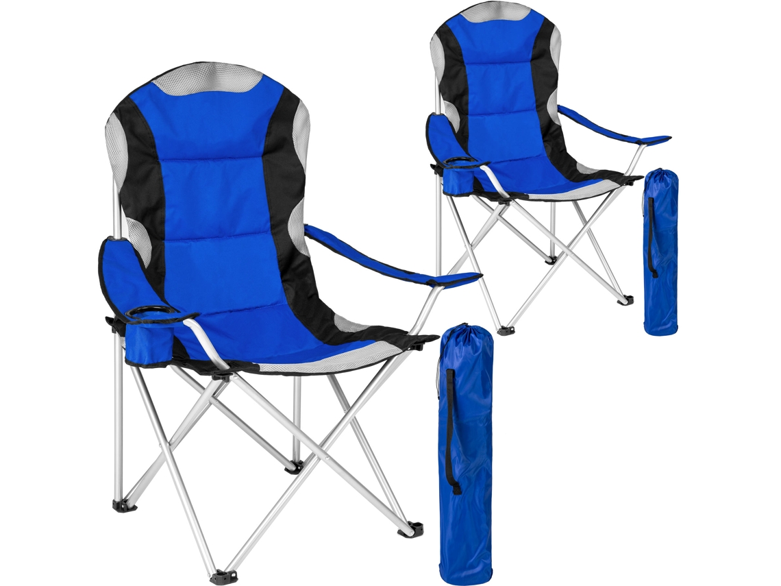 Tectake Cadeira De Campismo Acolchoada, Azul