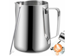 Jarra De Leite Em Aço Inoxidável Para Barista, 350 Ml(12 Oz), Ideal Para Preparar Café, Espuma De Leite, Cappuccino E Latte(prateada, 350 Ml), Fei Yu