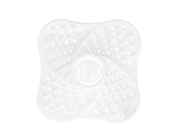 Ralo de chão em resina de silicone TPR com filtro anti-entupimento e proteção contra cabelos AQUAFORGE branco S/MARCA