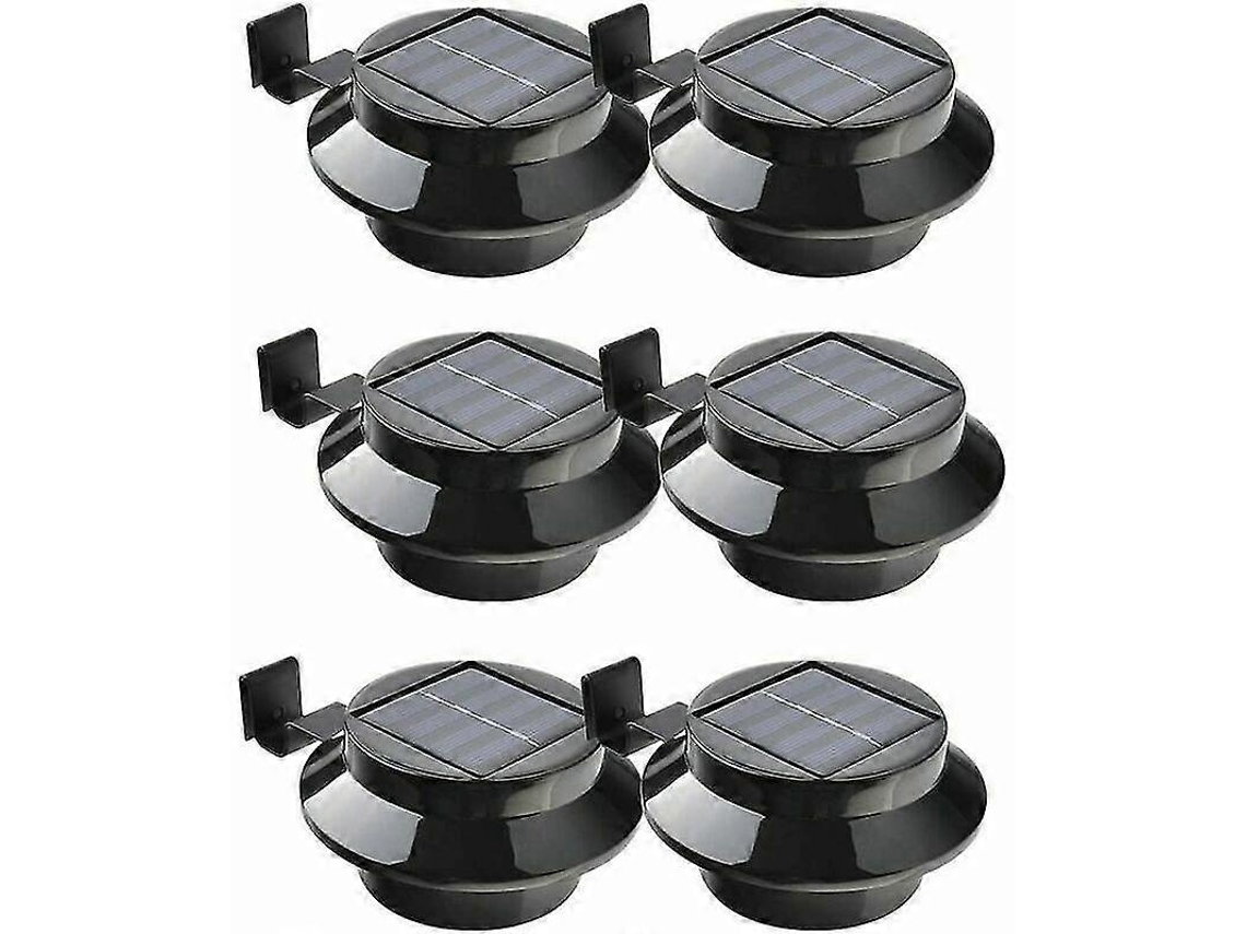 Omni 6 Luces Solares Led para Canalones, Cerca, Techo, Jardín, Patio, Pared, Color Negro