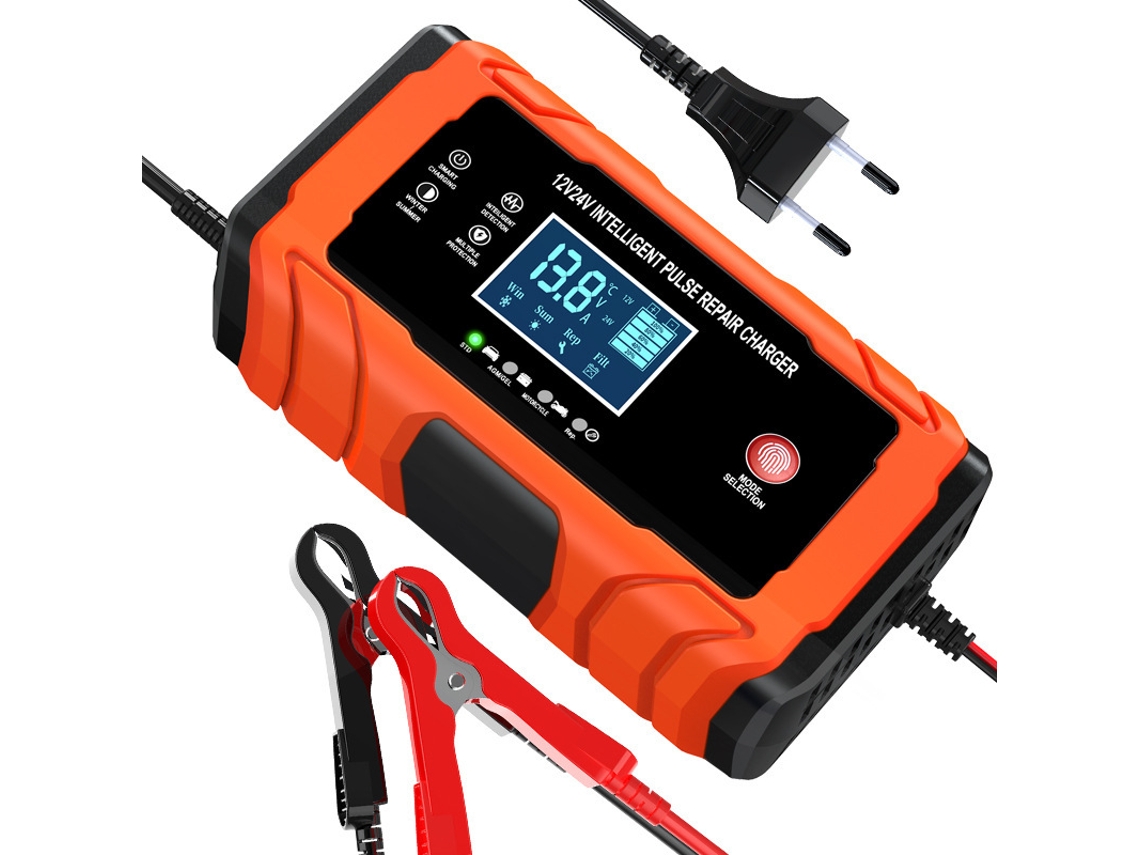 Lurelia Carregador De Bateria 12v 10a 24v 5a Chumbo-ácido Para Carro E Moto Automático