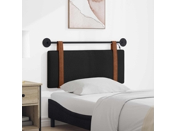 Vidaxl Cabeceira Suspensa Com Luz Led Preto Pu Antigo