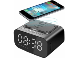 Despertador Sem Fio com Alto-Falante Bluetooth e Led Relógio de Mesa Eletrônico Digital Inteligente Rádio Fm Carregador Rápido Usb