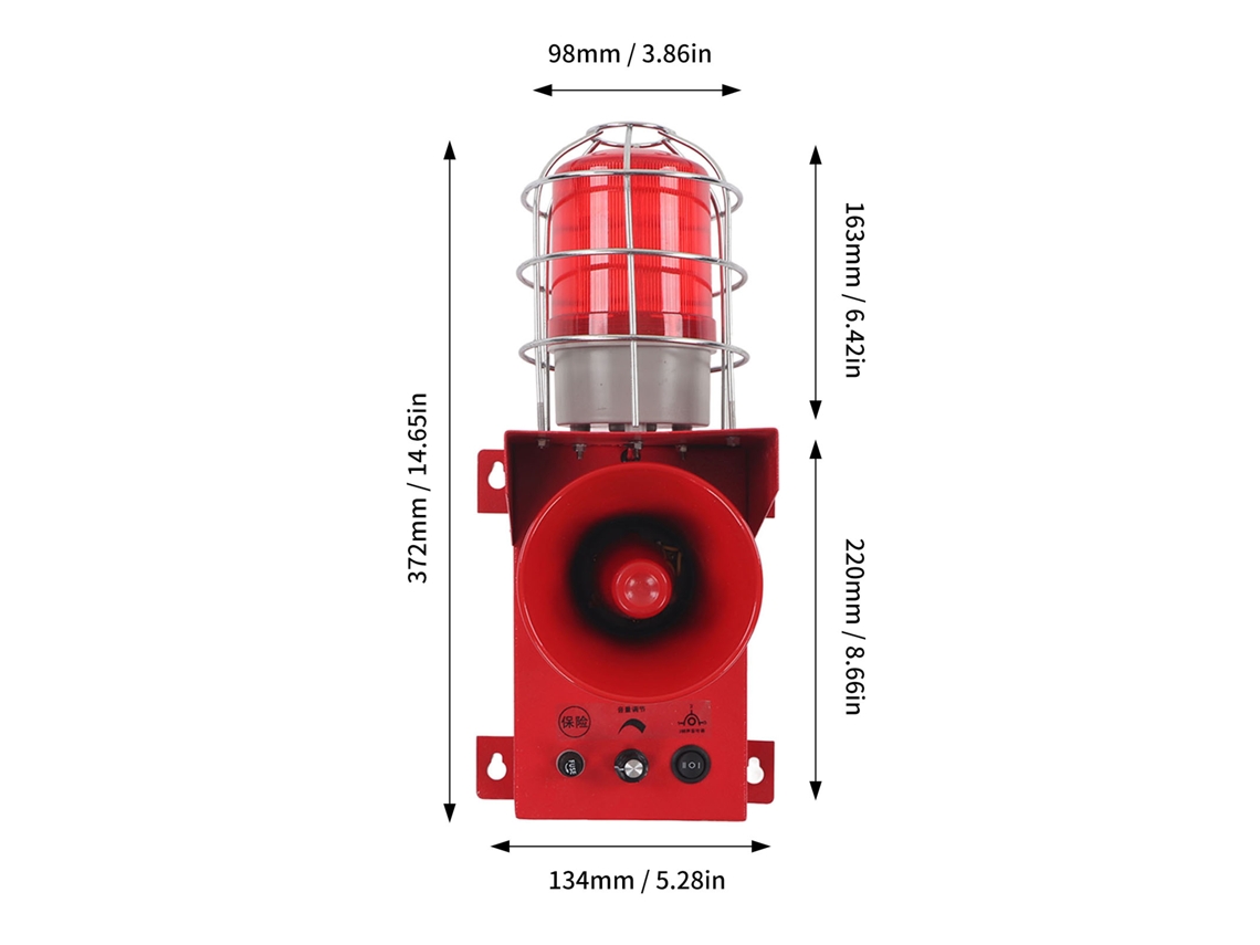 Laxiscreed Alarme Industrial 120db Audível E Visível Ip65 Para Uso Exterior