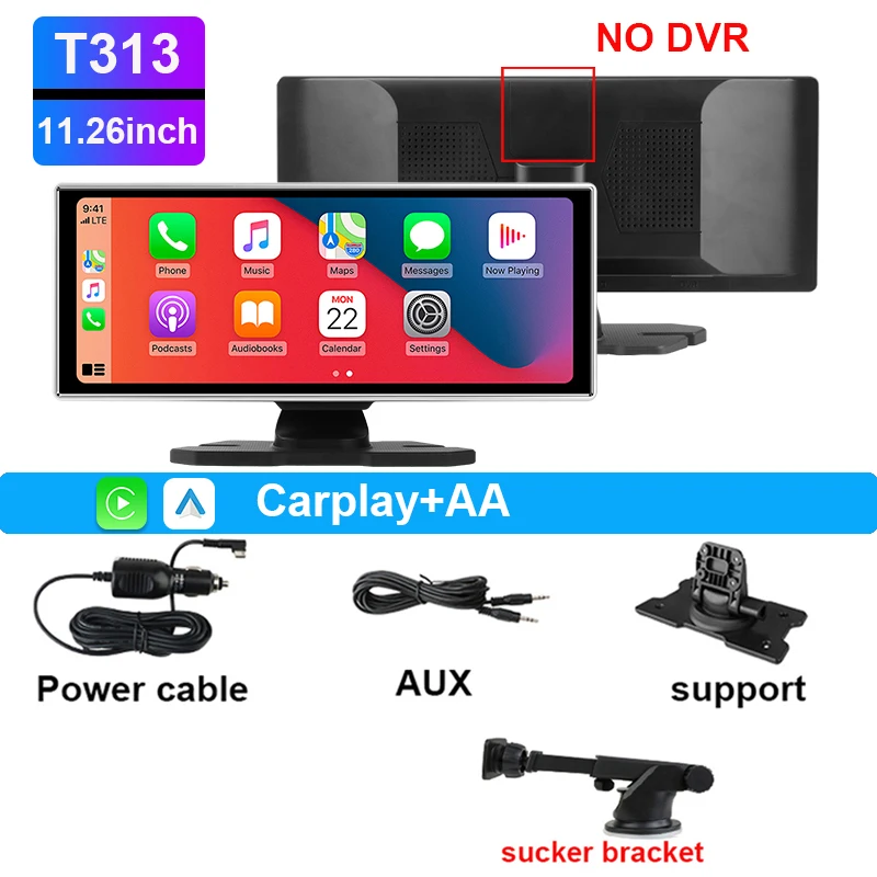 (dvr De 11,26 Polegadas, Cartão De 128 Gb) Câmera Veicular 4k De 11,26 Polegadas, Carplay Sem Fio, Gps Com Lente Dupla