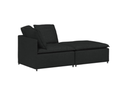 Sofá Modular Vidaxl Preto Tecido