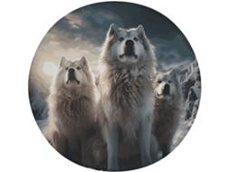 Almofada Redonda Com Estampa De Lobo Para Cadeira, Em Algodão Viscose, Ideal Para Cadeiras De Jantar Possui Encosto