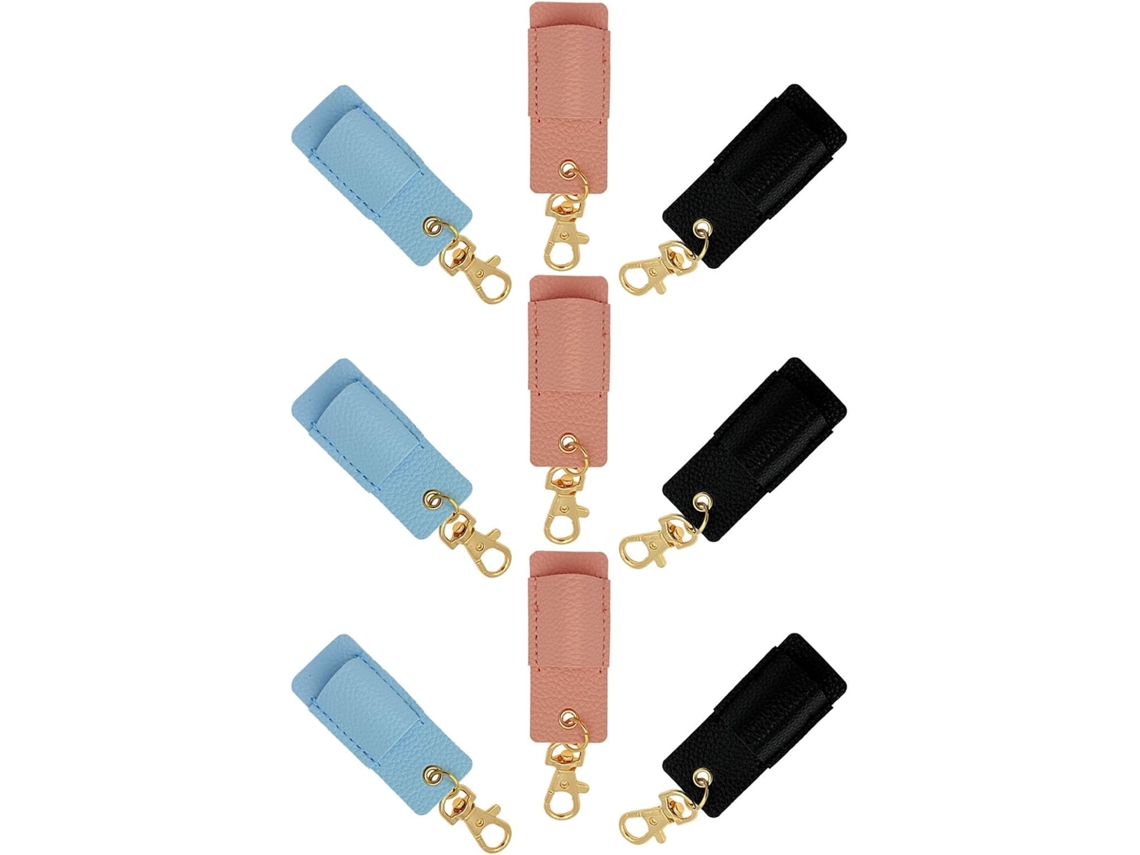 Porta Canetas Popetpop Com Efeito De Couro Pvc, Chaveiro Com Clipe, 9 Peças, Design Minimalista Enfermeiros E