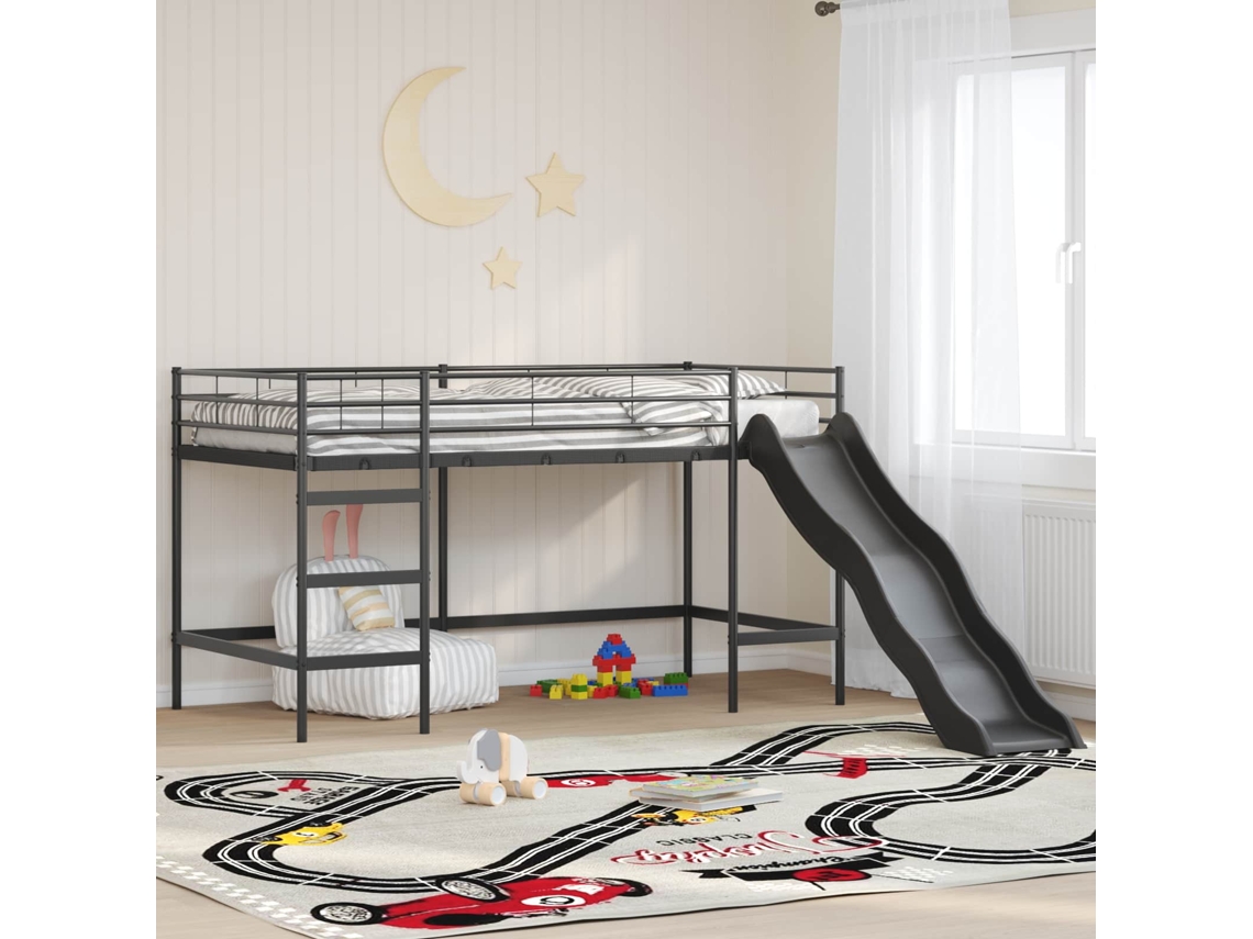 Vidaxl Estrutura de Cama Loft para Crianças com Escorregador Liso