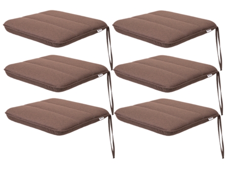 Almofada de Cadeira para Sala de Estar Cozinha Sala de Jantar Ou Jardim para Uso Interno e Externo 6 Peças 50X63Cm Unilateral Marrom SALES CORE