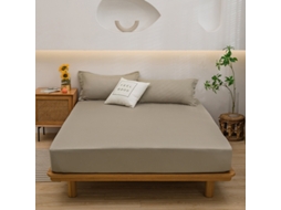 Conjunto Lençóis 4 Peças Lençol De Baixo 137x191*36cm Lençol De Cima206*244cm 2 Fronhas 51x76cm Fibras Sintéticas Castanho Hexinyigjly