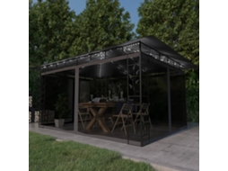 Vidaxl Gazebo C/ Mosquiteiro E Cordões Luzes Led 4x3x2,73m Antracite