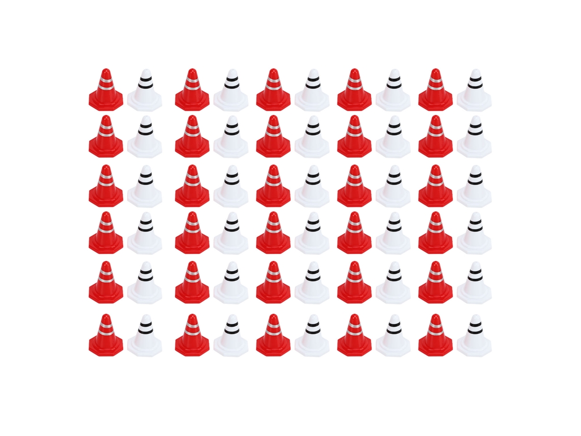 60 Cones De Tráfego Miniatura Vermelho Branco Brinquedos Para Treinamento De Futebol Carros De Controle Remoto