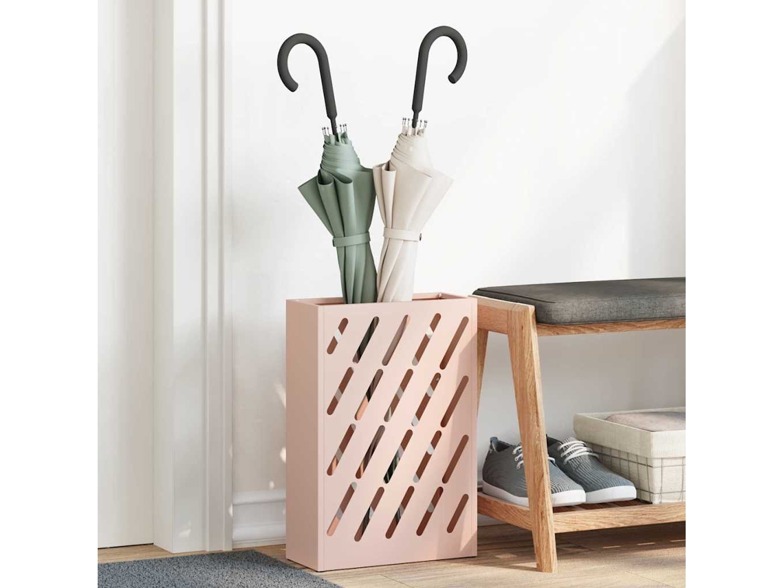 Vidaxl Suporte Para Guarda-chuva De Chuva Rosa 28 X 12 X 41 Cm Aço