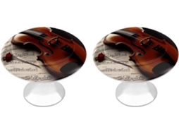 Conjunto De 2 Puxadores Aço Inoxidável Para Armários Cozinha, Com Partituras De Violino Personalizadas Ideais Para