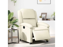 Vidaxl Poltrona Reclinável Elétrica Couro Artificial Cor Creme