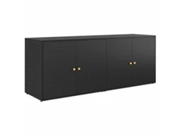 Arrumação De Jardim Vidaxl Preto Rattan / Vime (198x55.5x80 )