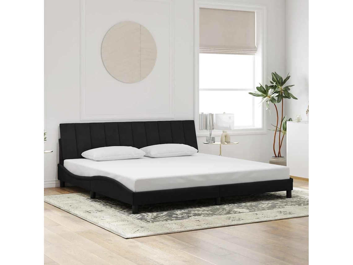 Vidaxl Estrutura De Cama Sem Colchão Hanko 200x200 Cm Veludo Preto
