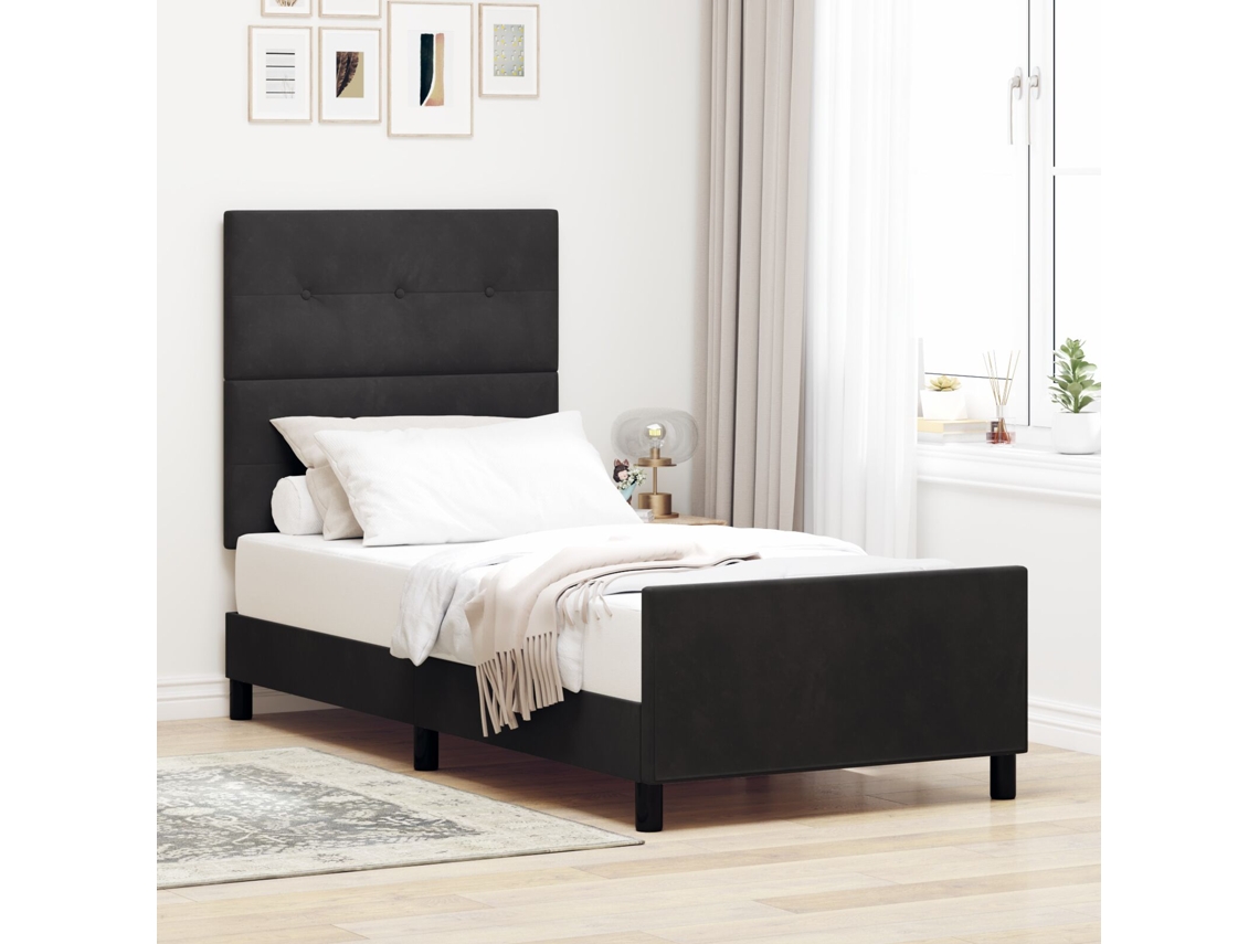 Cama Lovely Home Veludo Preto (100x200)