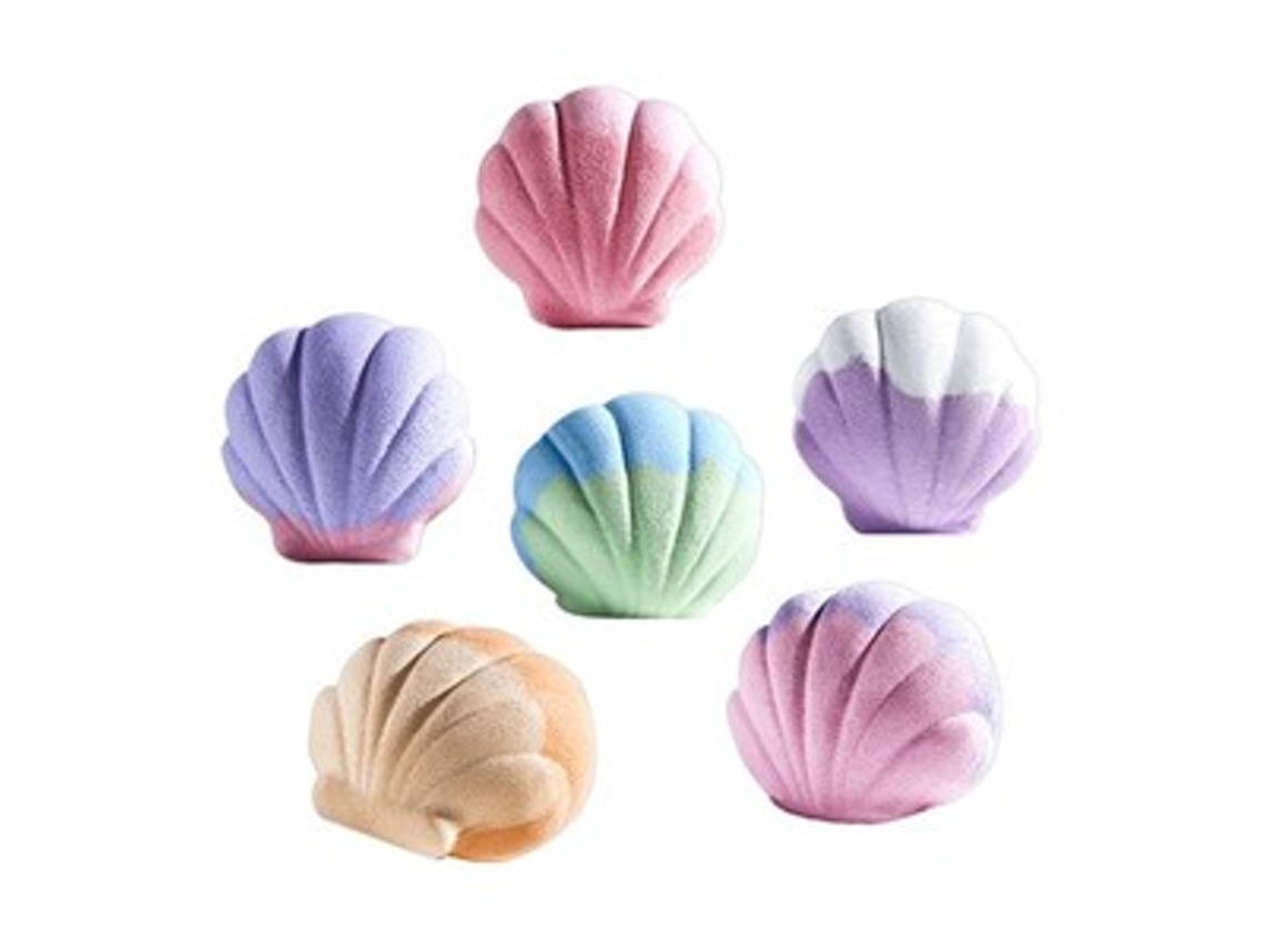 Conjunto De Presente Com 6 Bombas De Banho Artesanais, Bombas De Banho Com Espuma Efervescente, Conchas Do Mar Veganas Zeuxo