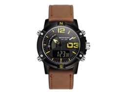 Relógio Eletrônico Digital Multifuncional Resistente À Água 30m Pulseira Preto Amarelo
