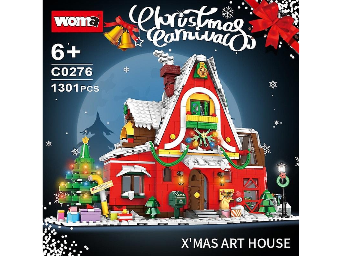 Rvore De Natal Papai Noel Rena Meia De Natal Casa Torre Blocos De Montar Cidade Casa De Inverno Carro De Natal Brinquedos Modelo Presentes Hengjian