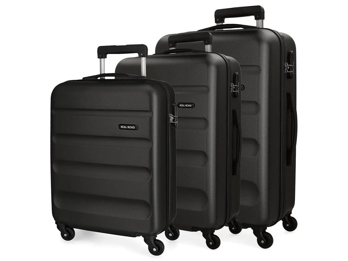 Conjunto de 3 Malas de Viagem ROLL ROAD Flex Preto (55/65/75 cm - 35/56 ...