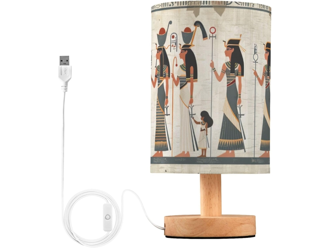 Abajur De Cabeceira Egípcio Antigo Com Porta Usb, Sem Necessidade De Lâmpada, Luz Led Quente Para Quarto, Sala De Estar