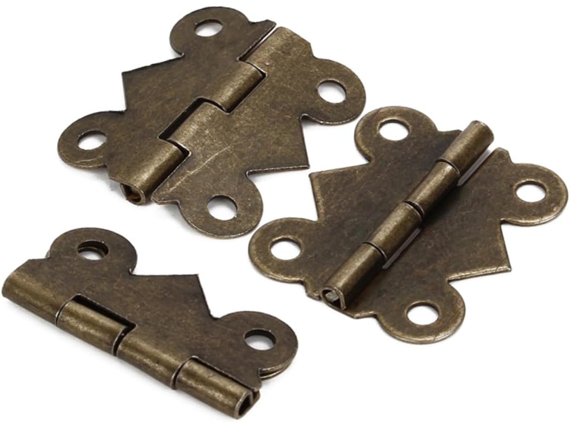 Dobradiças De Ferro Para Mini Armários, 20 Peças, Estilo Vintage, Resistentes, Para Gavetas, Caixas De Joias E