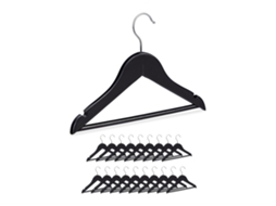 Conjunto De 20 Cabides Infantis De Madeira Pretos