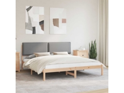 Vidaxl Estrutura De Cama Com Cabeceira Estofada Cinzento-claro