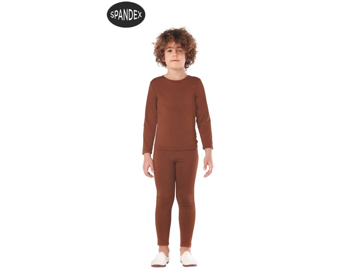 Fato Unisexo CAR&GUS Conjunto de Collant de Elastano Marrom de 2 Peças (Tam.: 10-12 anos)