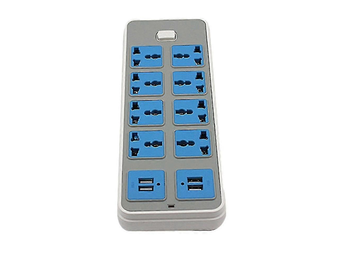 Régua De Tomadas Com Proteção Contra Surtos, 4 Portas Usb E 8 Tomadas, Cabo De Extensão De 2 Metros, 3000w 16a Para Uso Doméstico. Olysi Shop