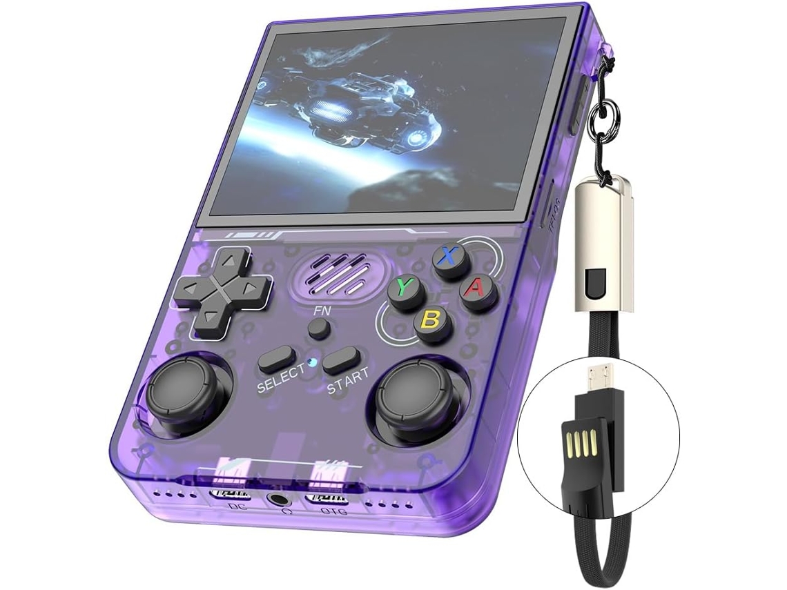 Console Portátil Retrô com Mais de 20.000 Títulos Clássicos, Tela Ips de 3,5 Polegadas, 64gb AQUAFORGE