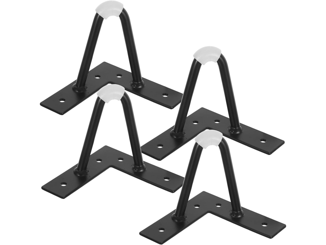 Homoyoyo Conjunto De 4 Pés Metal Preto Em Formato V Para Armários Com Almofadas Antiderrapantes Móveis Elegantes