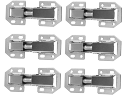 Conjunto De 6 Dobradiças Aço Prateadas Ajustáveis Para Portas Armário.
