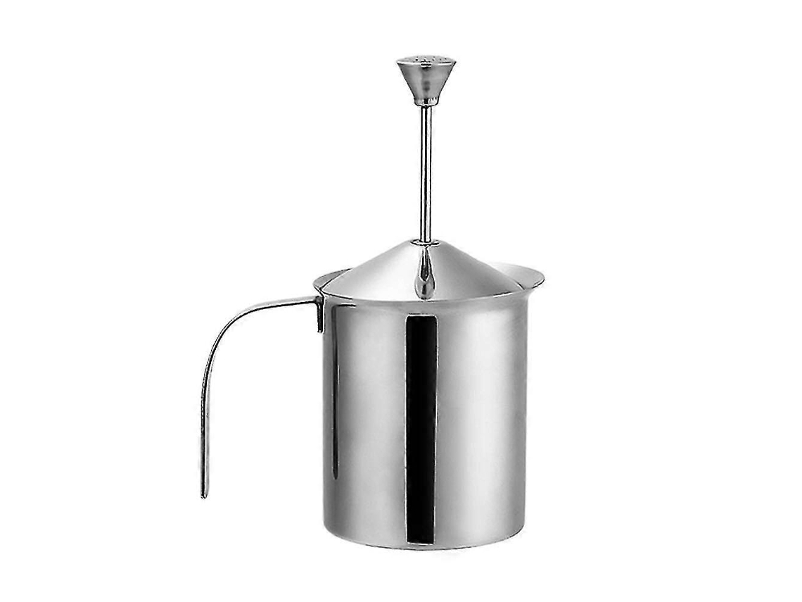 Espumador De Leite Manual De 400 Ml, Com Mecanismo De Pressão E Filtro Duplo Em Aço Inoxidável, Ideal Para Café E Cappucci