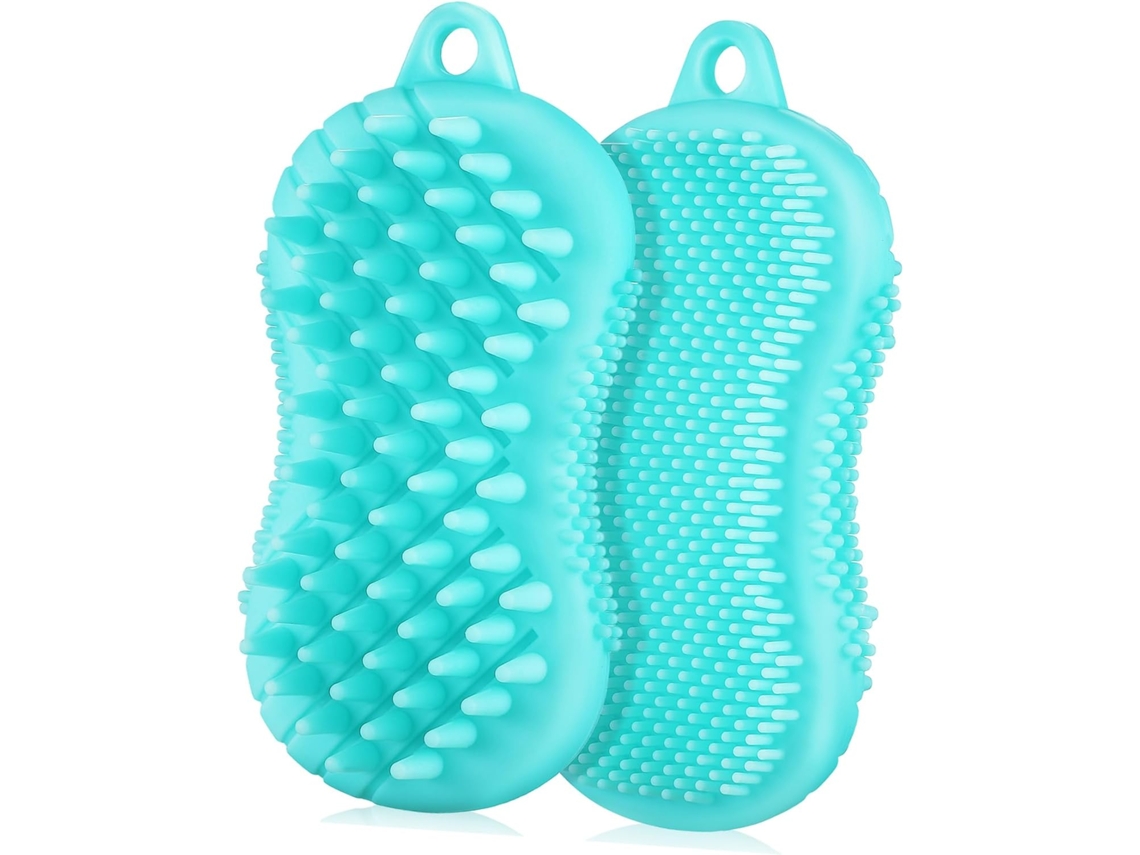 Vicasky Escova Esfoliante Corporal De Silicone 2 Peças Para Corpo E Cabelo Com Design Ergonômico Dupla Face Limpeza
