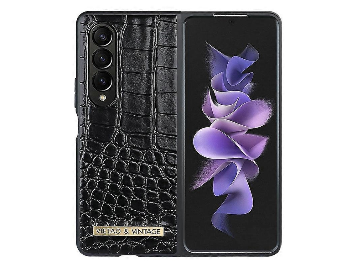 Capa Para Celular Vietao Em Couro Pu Com Textura De Crocodilo Para Samsung Galaxy Z Fold4
