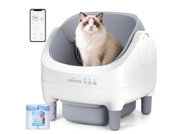 Caixa De Areia Automática Para Gatos Sl03 Design Aberto, Alta Capacidade, Inclui 2 Rolos De Sacos E 1 Ambientador,nobleza Cor Branc